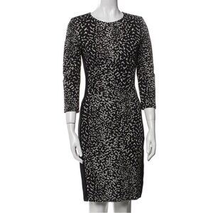 Narciso Rodriguez Long sleeve wool dress geometric insets